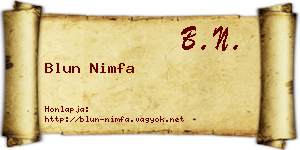 Blun Nimfa névjegykártya